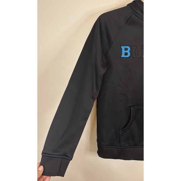 BURTON Black Full Zip Hooded Jacket Boys Large Fleece Lined Sweatshirt Spellout - Picture 5 of 12